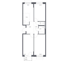 Планировка трехкомнатной(квартира) площадью 81.59 квадратных метров в “ЖК Новое Внуково”