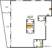 Планировка 4+ комнатной(квартира) площадью 153.27 квадратных метров в “Квартал Foriver”