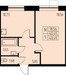 Планировка квартиры Однокомнатная (Квартиры)40.5