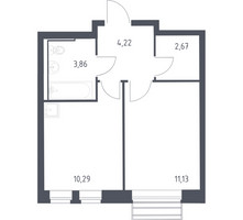 Планировка однокомнатной(квартира) площадью 31.5 квадратных метров в “ЖК Рублевский Квартал”
