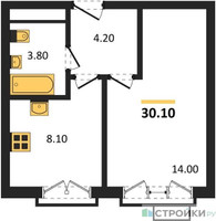 Планировка однокомнатной(квартира) площадью 30.1 квадратных метров в “Лесная Коллекция”