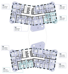Планировка трехкомнатной(квартира) площадью 135.81 квадратных метров в ЖК “СберСити в Рублево-Архангельском”