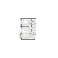 Планировка двухкомнатной(квартира) площадью 50.1 квадратных метров в “ЖК Станиславский”