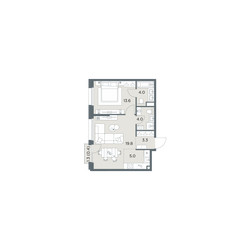 Планировка двухкомнатной(квартира) площадью 50.1 квадратных метров в ЖК “ЖК Станиславский”