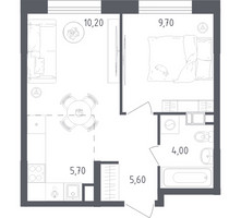 Планировка однокомнатной(квартира) площадью 35.2 квадратных метров в “ЖК Ольховый Квартал”