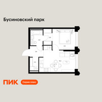 Планировка однокомнатной(квартира) площадью 36 квадратных метров в “ЖК Бусиновский парк”