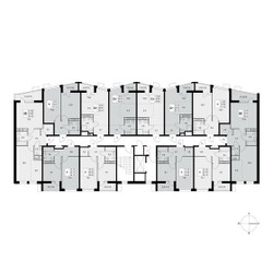 Планировка двухкомнатной(квартира) площадью 53.4 квадратных метров в ЖК “ЖК Легенда Коренёво”