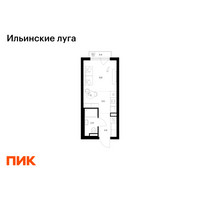 Планировка студии(квартира) площадью 21 квадратных метров в “ЖК Ильинские луга”