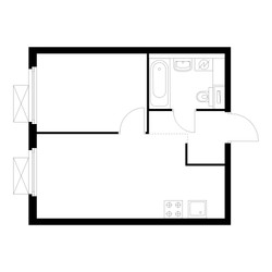 Планировка однокомнатной(квартира) площадью 32.7 квадратных метров в ЖК “ЖК Люблинский парк”