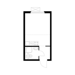 Планировка студии(квартира) площадью 19.6 квадратных метров в ЖК “ЖК Люблинский парк”