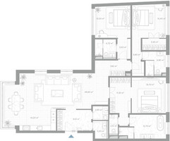 Планировка трехкомнатной(квартира) площадью 179.9 квадратных метров в “ЖК Николь”