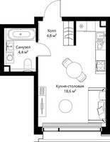 Планировка студии(квартира) площадью 27.8 квадратных метров в “ЖК СЕТ”