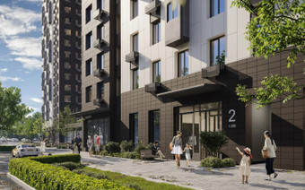 Входная группа в ЖК “EVO”