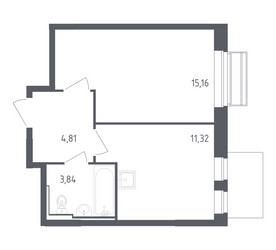 Планировка однокомнатной(квартира) площадью 35.13 квадратных метров в ЖК “ЖК Рублевский Квартал”