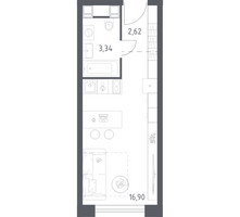 Планировка студии(апартаменты) площадью 22.86 квадратных метров в “ЖК Пятницкое 58 (Перец)”
