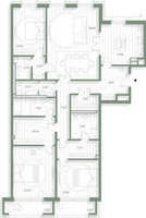 Планировка трехкомнатной(квартира) площадью 193.96 квадратных метров в “Фамильный дом Люче”