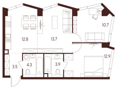 Планировка квартиры, ID 417557