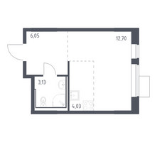 Планировка студии(квартира) площадью 25.91 квадратных метров в “ЖК Молжаниново”