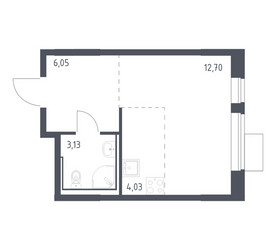 Планировка студии(квартира) площадью 25.91 квадратных метров в ЖК “ЖК Молжаниново”