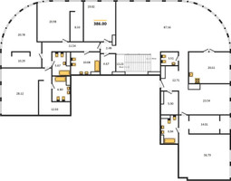 Планировка 4+ комнатной(квартира) площадью 386 квадратных метров в ЖК “ЖК Sky View (Скай Вью)”