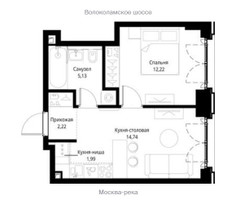 Планировка однокомнатной(квартира) площадью 36.3 квадратных метров в “ЖК City bay (Сити Бэй)”