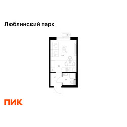 Планировка студии(квартира) площадью 19.8 квадратных метров в ЖК “ЖК Люблинский парк”