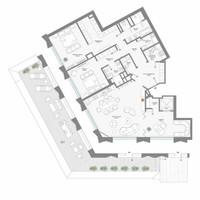 Планировка двухкомнатной(апартаменты) площадью 203.6 квадратных метров в “ЖК CULT (Культ)”