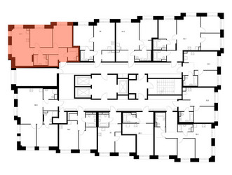 Планировка двухкомнатной(квартира) площадью 61.7 квадратных метров в ЖК “ЖК Онежский вал”
