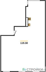 Планировка трехкомнатной(квартира) площадью 119.3 квадратных метров в ЖК “ЖК Лайм”