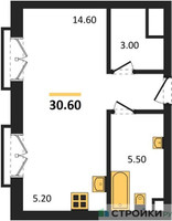 Планировка студии(квартира) площадью 30.6 квадратных метров в “ДД:ОО:ММ. Дом на Часовой”