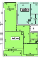 Планировка двухкомнатной(квартира) площадью 69 квадратных метров в “ЖК Терра”