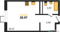 Планировка студии(квартира) площадью 29.84 квадратных метров в “ЖК Квартал Тетрис”