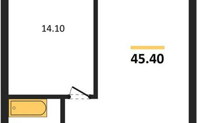 Планировка однокомнатной(квартира) площадью 45.4 квадратных метров в ЖК “ЖК UNO Соколиная гора”