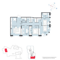 Планировка 4+ комнатной(квартира) площадью 150.3 квадратных метров в “ЖК Татарская 35”