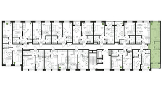 Планировка однокомнатной(квартира) площадью 42.3 квадратных метров в “ЖК Пушкино Град”
