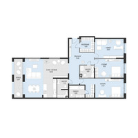 Планировка трехкомнатной(квартира) площадью 171.3 квадратных метров в “Клубный квартал Садовническая 69”