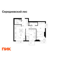 Планировка двухкомнатной(квартира) площадью 59.1 квадратных метров в “ЖК Середневский лес”