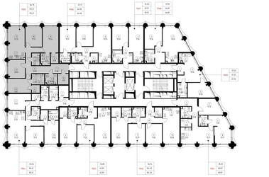Планировка 4+ комнатной(квартира) площадью 115.2 квадратных метров в ЖК “Дом премиум-класса МИРА”