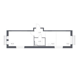 Планировка однокомнатной(квартира) площадью 47.5 квадратных метров в ЖК “ЖК Рублевский Квартал”