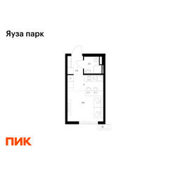 Планировка студии(квартира) площадью 19.8 квадратных метров в ЖК “ЖК Яуза Парк (Мытищи)”