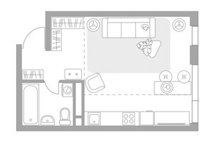 Планировка студии(квартира) площадью 30.86 квадратных метров в “ЖК Нижегородская от Гранель”