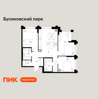 Планировка трехкомнатной(квартира) площадью 79.4 квадратных метров в “ЖК Бусиновский парк”
