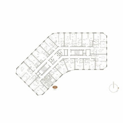 Планировка двухкомнатной(апартаменты) площадью 41.49 квадратных метров в ЖК “ЖК D'ORO MILLE (Доро Милле)”