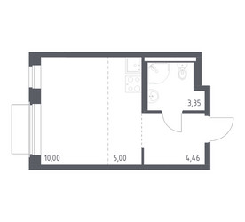 Планировка студии(квартира) площадью 22.81 квадратных метров в ЖК “ЖК Квартал Западный”