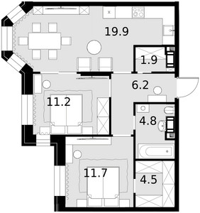Планировка квартиры, ID 500567