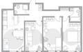Планировка 4+ комнатной(квартира) площадью 86.3 квадратных метров в “ЖК Тринити”