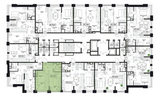 Планировка однокомнатной(квартира) площадью 37.9 квадратных метров в “ЖК Пушкино Град”