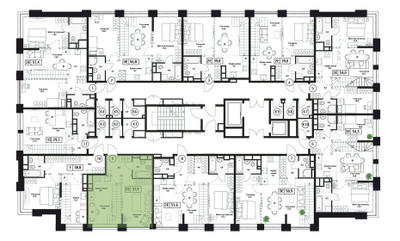 Планировка однокомнатной(квартира) площадью 37.9 квадратных метров в ЖК “ЖК Пушкино Град”