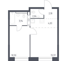 Планировка однокомнатной(квартира) площадью 36.08 квадратных метров в ЖК “ЖК Цветочные Поляны”