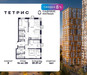 Планировка трехкомнатной(квартира) площадью 81.31 квадратных метров в “ЖК Квартал Тетрис”